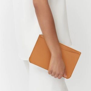 Cuyana wallet wrist yellow leather